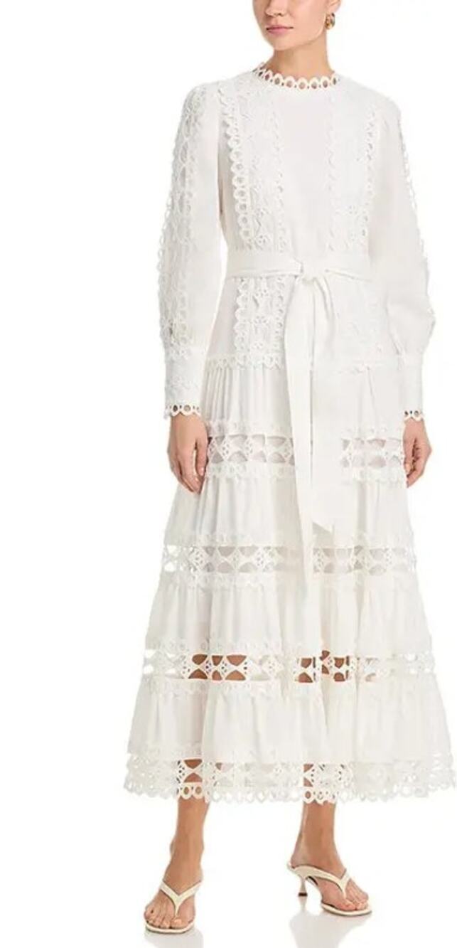 NWT NEW Layered With Love Lindsey Maxi Dress White Lace Small MSRP $178